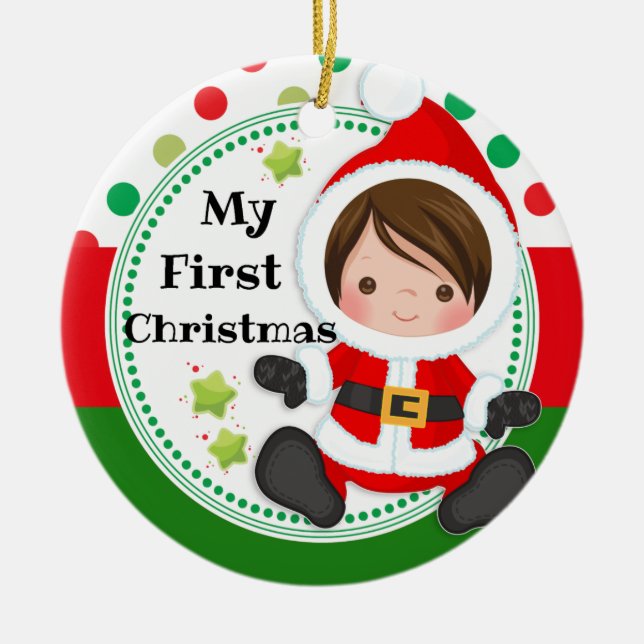 Santa Baby My First 1st Christmas Ceramic Tree Decoration (Front)