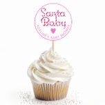 Santa Baby Pink Candy Cane Baby Shower Sticker<br><div class="desc">Top off your treats or favour bags with this festive pink "Santa Baby" round sticker featuring candy cane typography and a sweet heart accent. Ideal for Christmas baby showers, this sticker adds a playful holiday touch to cupcakes, envelopes, party favours, and more. Personalise with baby’s name and date for a...</div>