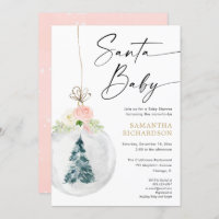 Santa Baby Pink gold Christmas tree baby shower