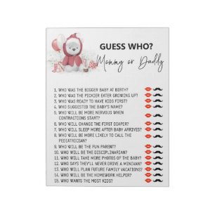 Santa Baby Polar Bear Baby Shower Guess Who   Notepad