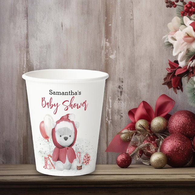 Santa Baby Polar Teddy Bear Christmas   Paper Cups (Creator Uploaded)