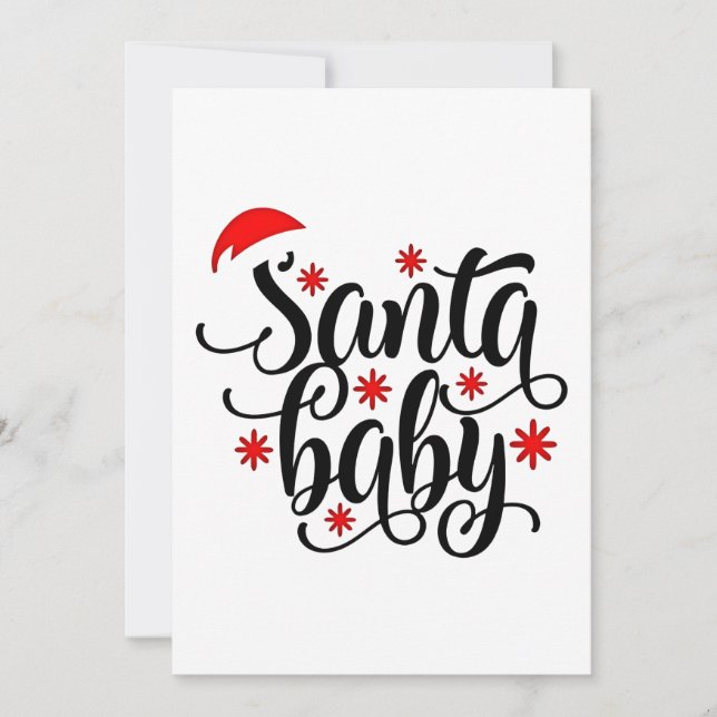 Santa Baby Pregnancy Announcement Christmas Santa (Front)