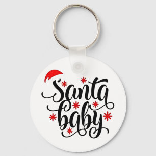 Santa Baby Pregnancy Announcement Christmas Santa Key Ring