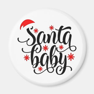 Santa Baby Pregnancy Announcement Christmas Santa Magnet
