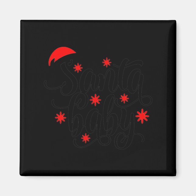 Santa Baby Pregnancy Announcement Christmas Santa  Magnet (Front)