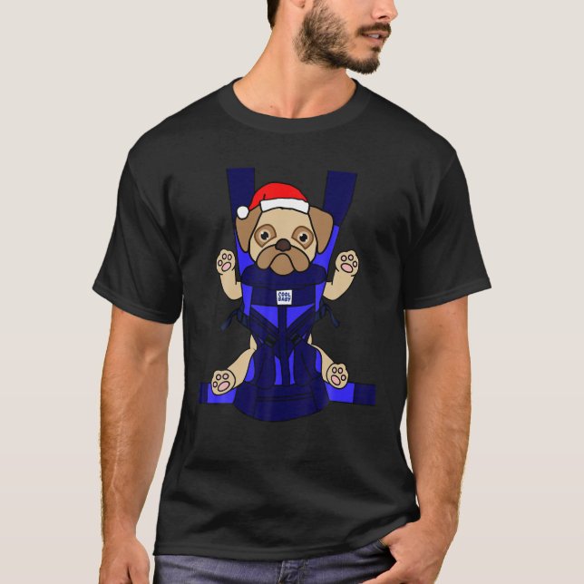Santa Baby Pug Funny Cute Dog Mum Dad Christmas Gi T-Shirt (Front)