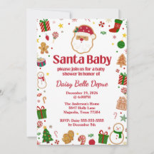 Santa Baby Red And Green Baby Shower