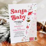 Santa Baby Red And Pink Christmas Baby Shower Invitation<br><div class="desc">Santa Baby Red And Pink Christmas Baby Shower Invitation</div>