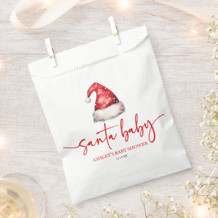 Santa Baby Red Hat Christmas Holiday Baby Shower Favour Bags