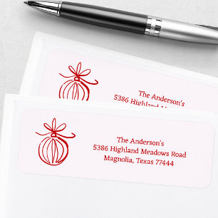 Santa Baby Red Holiday Baby Shower Return Address