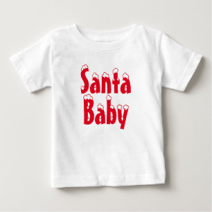 Santa Baby red snow typography cute Christmas T-Shirt
