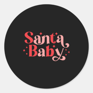 Santa Baby Retro Christmas Tygraphy Classic Round Sticker