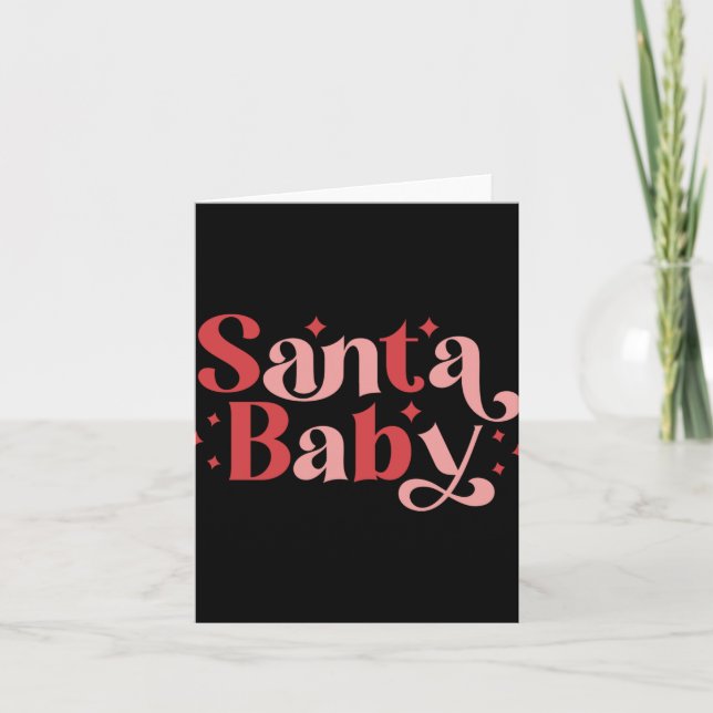 Santa Baby Retro Christmas Tygraphy Toddler T Shir Card (Front)