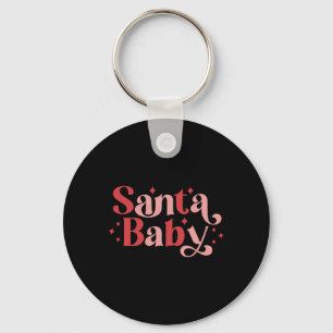 Santa Baby Retro Christmas Tygraphy Toddler T Shir Key Ring