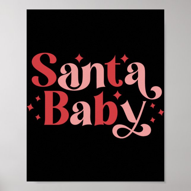 Santa Baby Retro Christmas Tygraphy Toddler T Shir Poster (Front)