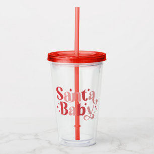 Santa Baby - Retro Christmas Typography Acrylic Tumbler