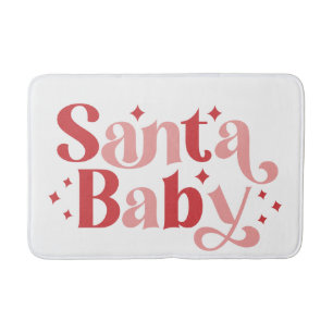 Santa Baby - Retro Christmas Typography Bath Mat