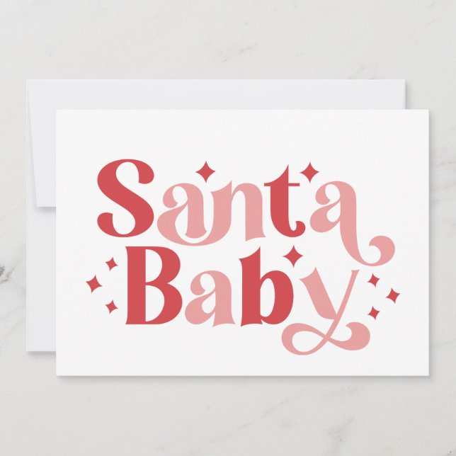 Santa Baby - Retro Christmas Typography Card (Front)