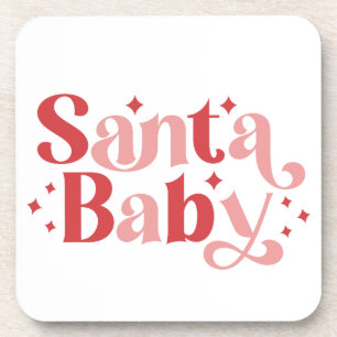 Santa Baby - Retro Christmas Typography Coaster