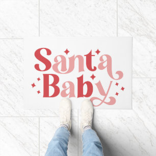 Santa Baby - Retro Christmas Typography Doormat