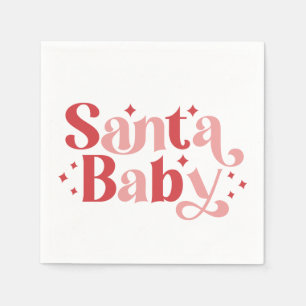 Santa Baby - Retro Christmas Typography Napkin