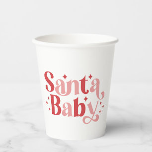 Santa Baby - Retro Christmas Typography Paper Cups