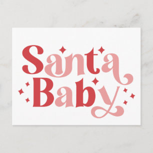 Santa Baby - Retro Christmas Typography Postcard