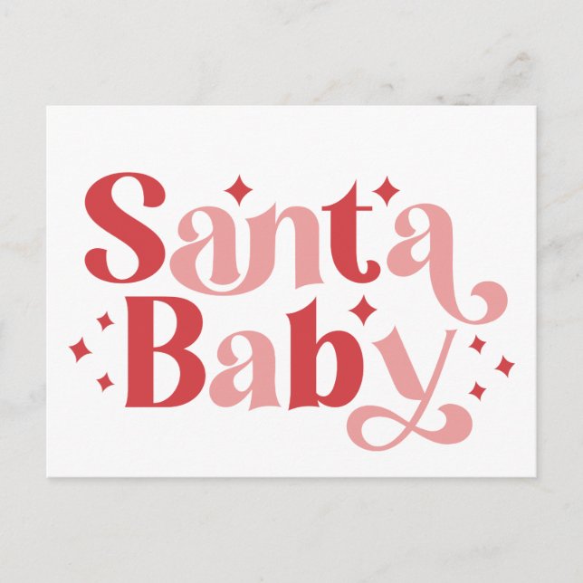 Santa Baby - Retro Christmas Typography Postcard (Front)