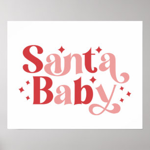 Santa Baby - Retro Christmas Typography Poster