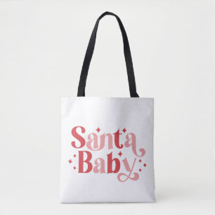 Santa Baby - Retro Christmas Typography Tote Bag