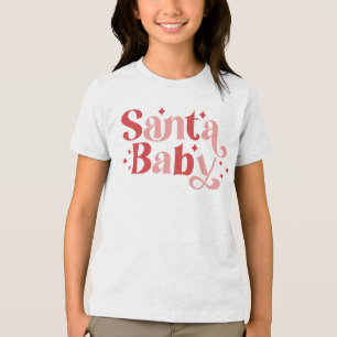 Santa Baby - Retro Christmas Typography Tri-Blend Shirt