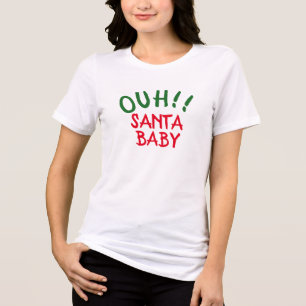 Santa Baby Shirt, Holiday Funny Christmas Quotes Tri-Blend Shirt
