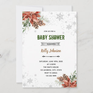 Santa baby shower birthday invitation
