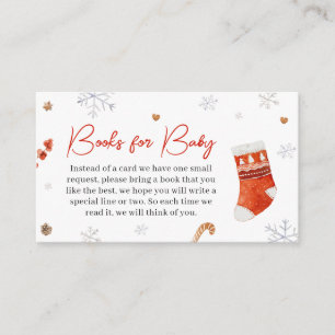 Santa Baby Shower Books for Baby Enclosure Card