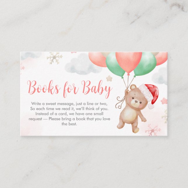 Santa Baby Shower Books for Baby Enclosure Card (Front)