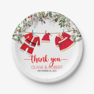 Santa Baby Shower, Christmas Baby Shower Paper Plate