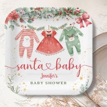 Santa Baby Shower Christmas Girl Paper