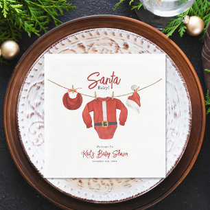 Santa Baby Shower Christmas Holiday Winter Welcome Napkin