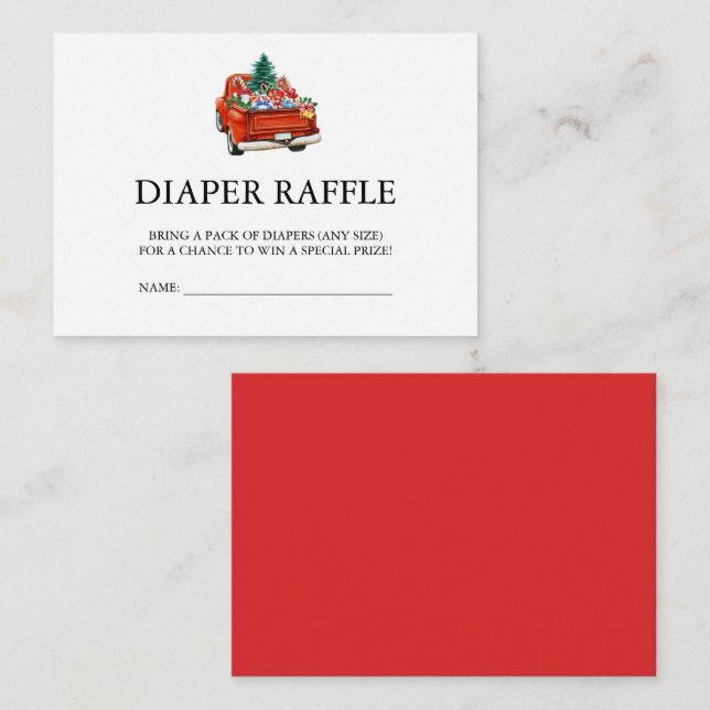Santa Baby Shower Diaper Raffle Christmas Enclosure Card (Front/Back)