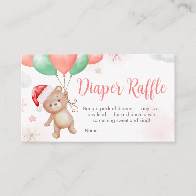Santa Baby Shower Diaper Raffle Enclosure Card (Front)