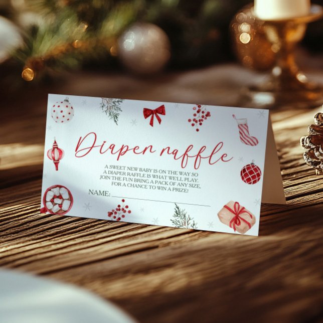 Santa Baby Shower Diaper Raffle Enclosure Card (Creator Uploaded)