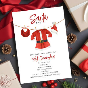Santa Baby Shower Dress Christmas Winter Girl Invitation