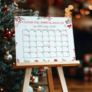 Santa Baby Shower Due Date Calendar Poster