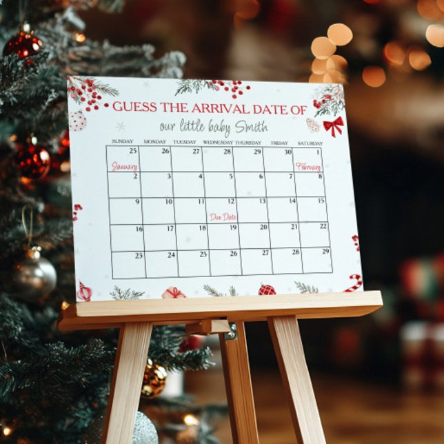 Santa Baby Shower Due Date Calendar Poster (Creator Uploaded)