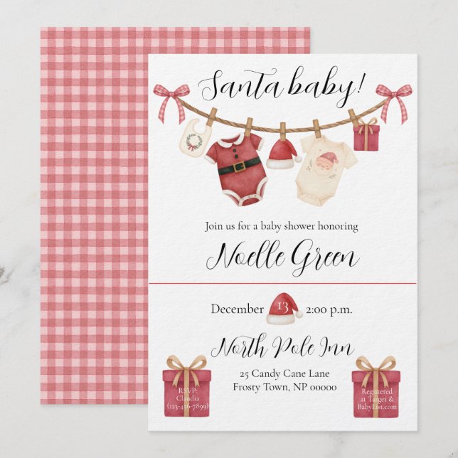 Santa Baby Shower Invitation (Front/Back)
