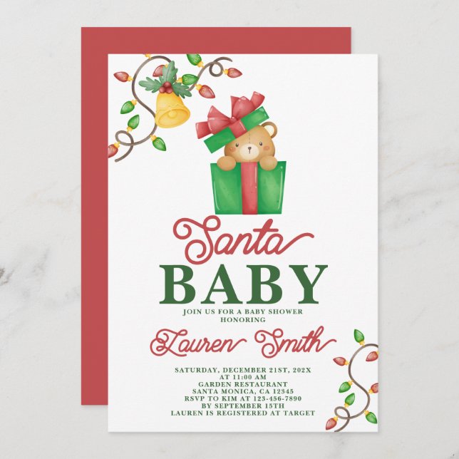 Santa Baby Shower Invitation (Front/Back)