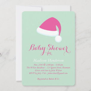 Santa Baby Shower Invitation - mint green