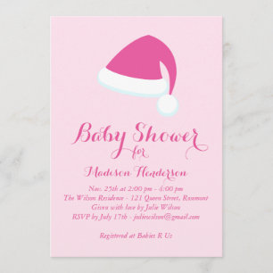 Santa Baby Shower Invitation - pink