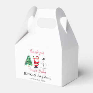 Santa Baby Shower Red Cute simple Thank you Favour Box