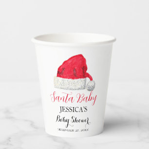 Santa Baby Shower Red Cute simple Thank you Paper Cups